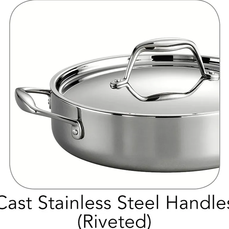 Tramontina Gourmet Tri-Ply Clad 18/10 Stainless Steel Induction-Ready Braiser with Lid