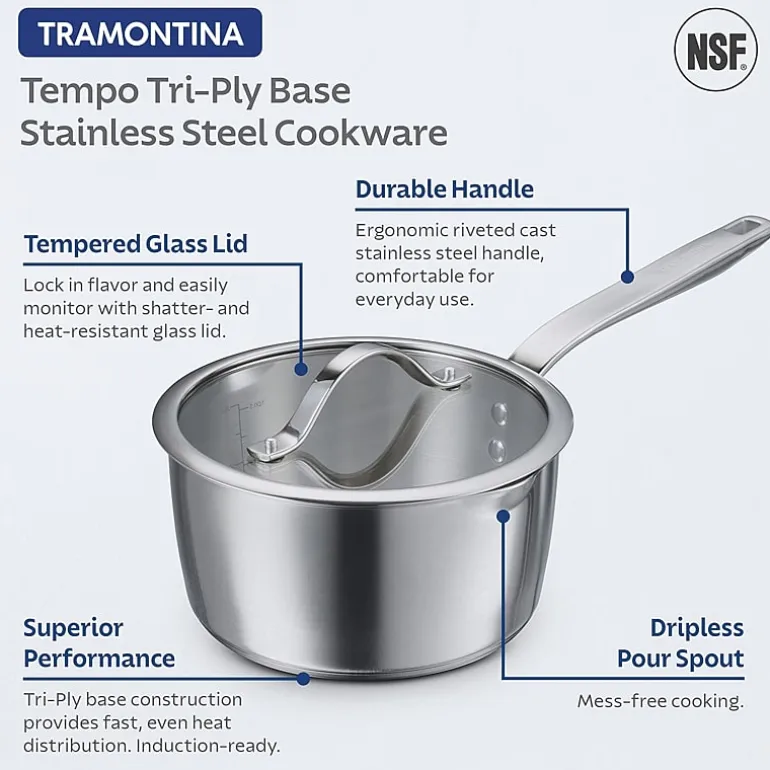 Tramontina Tempo Tri-Ply Stainless Steel 14-pc. Cookware Set