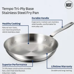 Tramontina Tempo Tri-Ply Stainless Steel 10-pc. Cookware Set
