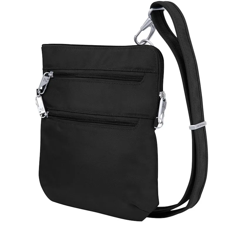 Travelon Anti-Theft Classic Slim Double Zip Crossbody Bag