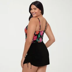 Trimshaper Womens Floral Swim Dress