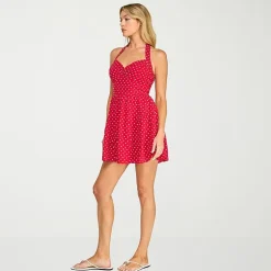 Trixxi Womens Juniors Halter Neck Sleeveless Fit + Flare Dress