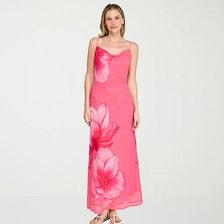 Trixxi Womens Juniors Sleeveless Floral Slip Dress