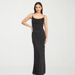 Trixxi Womens Juniors Square Neck Sleeveless Embellished Bodycon Dress