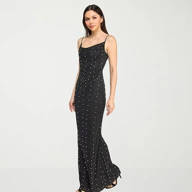 Trixxi Womens Juniors Square Neck Sleeveless Embellished Bodycon Dress