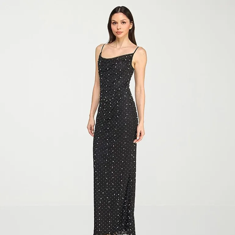 Trixxi Womens Juniors Square Neck Sleeveless Embellished Bodycon Dress
