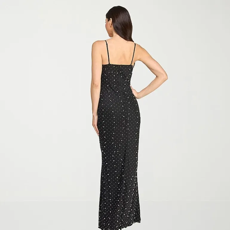 Trixxi Womens Juniors Square Neck Sleeveless Embellished Bodycon Dress