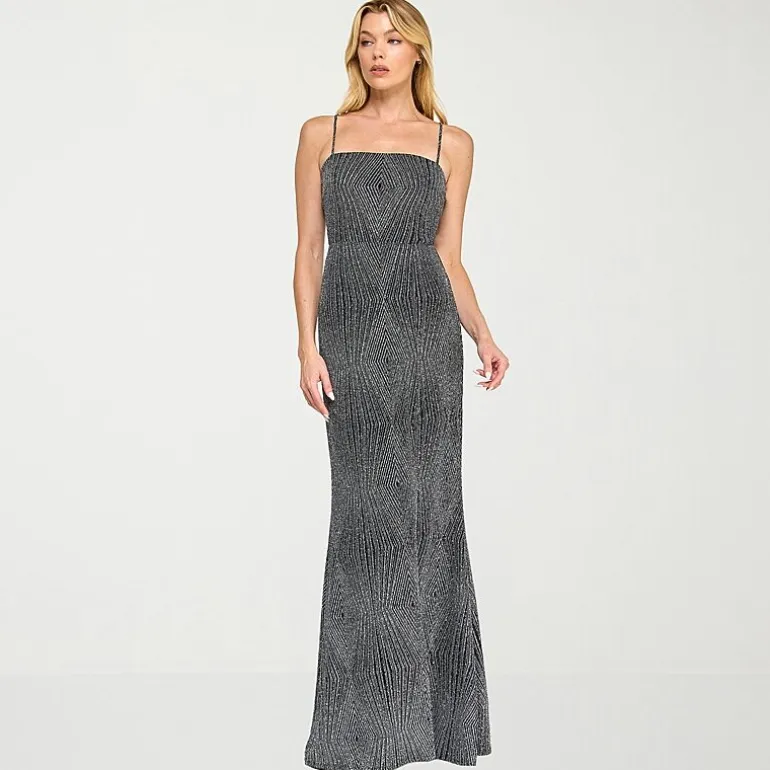Trixxi Womens Juniors Square Neck Sleeveless Glitter Diamond Bodycon Dress