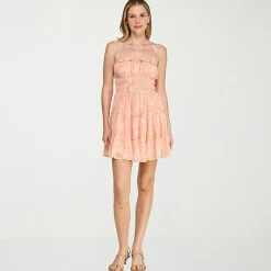 Trixxi Womens Juniors Straight Neck Sleeveless Floral Fit + Flare Dress