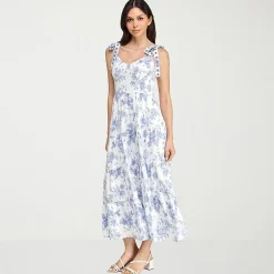 Trixxi Womens Juniors Sweetheart Neck Sleeveless Floral A-Line Dress