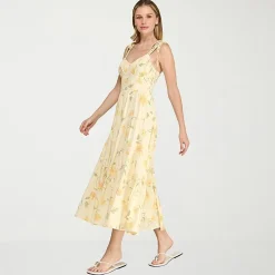 Trixxi Womens Juniors Sweetheart Neck Sleeveless Floral A-Line Dress