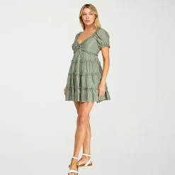 Trixxi Womens Juniors Sweetheart Neck Sleeveless Babydoll Dress