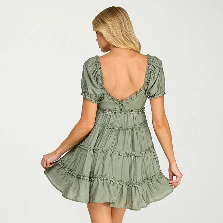 Trixxi Womens Juniors Sweetheart Neck Sleeveless Babydoll Dress