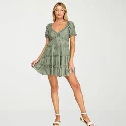 Trixxi Womens Juniors Sweetheart Neck Sleeveless Babydoll Dress
