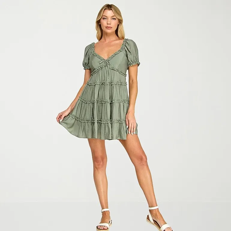 Trixxi Womens Juniors Sweetheart Neck Sleeveless Babydoll Dress