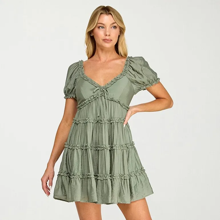 Trixxi Womens Juniors Sweetheart Neck Sleeveless Babydoll Dress