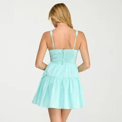 Trixxi Womens Juniors Sweetheart Neck Sleeveless Fit + Flare Dress