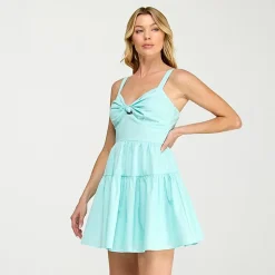 Trixxi Womens Juniors Sweetheart Neck Sleeveless Fit + Flare Dress