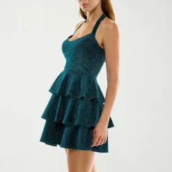 Trixxi Womens Juniors Sweetheart Neck Sleeveless Fit + Flare Dress