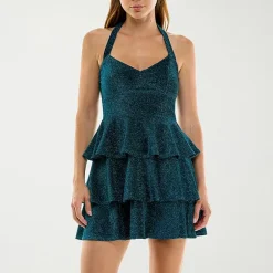 Trixxi Womens Juniors Sweetheart Neck Sleeveless Fit + Flare Dress