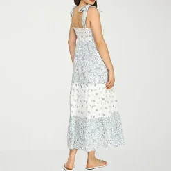 Trixxi Womens Juniors U Neck Short Sleeve Floral A-Line Dress