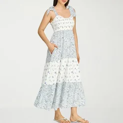 Trixxi Womens Juniors U Neck Short Sleeve Floral A-Line Dress