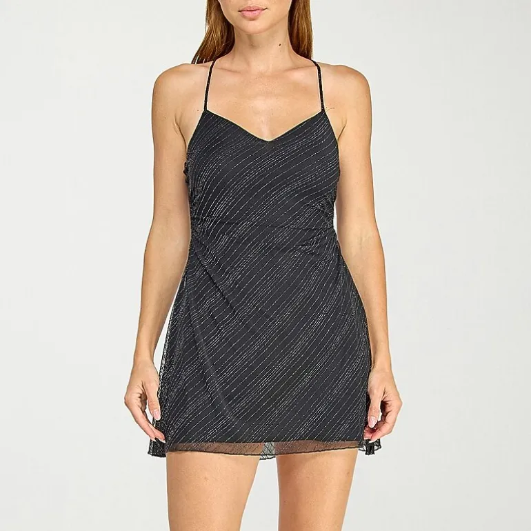 Trixxi Womens Juniors V Neck Sleeveless A-Line Dress