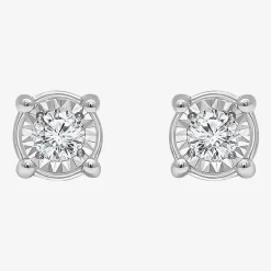 Tru Miracle 1/2 CT. T.W. Lab-Grown White Diamond 10K Gold 5.8mm Stud Earrings