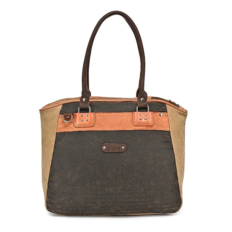 TSD Brand Tapa 2-Tone Satchel Messenger Bag
