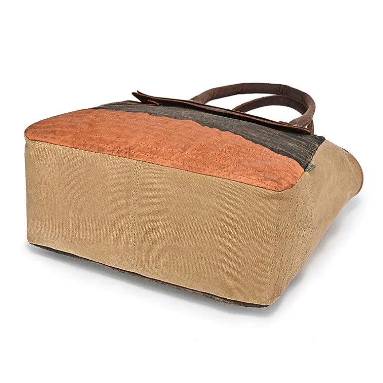 TSD Brand Tapa 2-Tone Satchel Messenger Bag