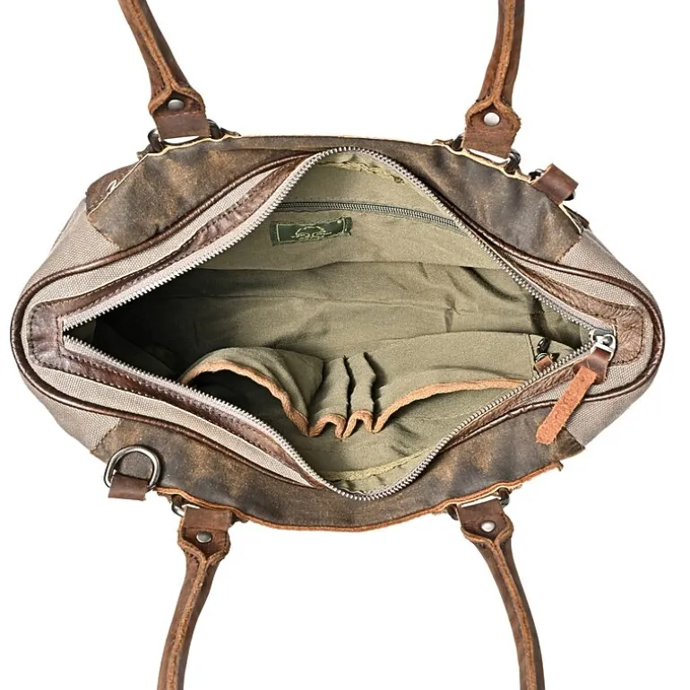 TSD Brand Tapa 2-Tone Satchel Messenger Bag