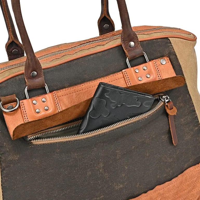 TSD Brand Tapa 2-Tone Satchel Messenger Bag