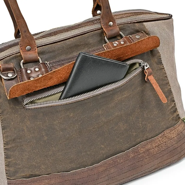 TSD Brand Tapa 2-Tone Satchel Messenger Bag