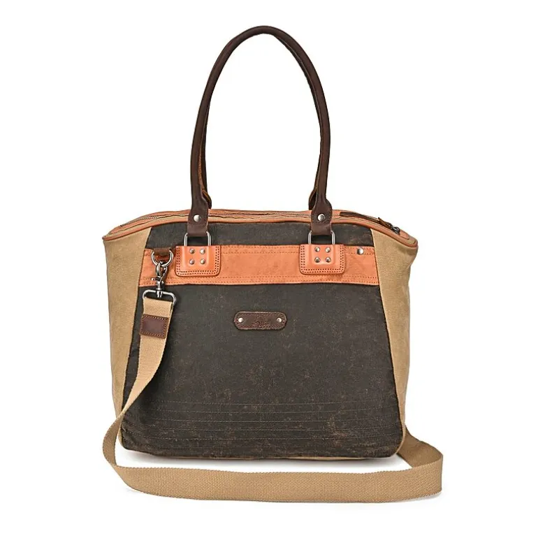 TSD Brand Tapa 2-Tone Satchel Messenger Bag