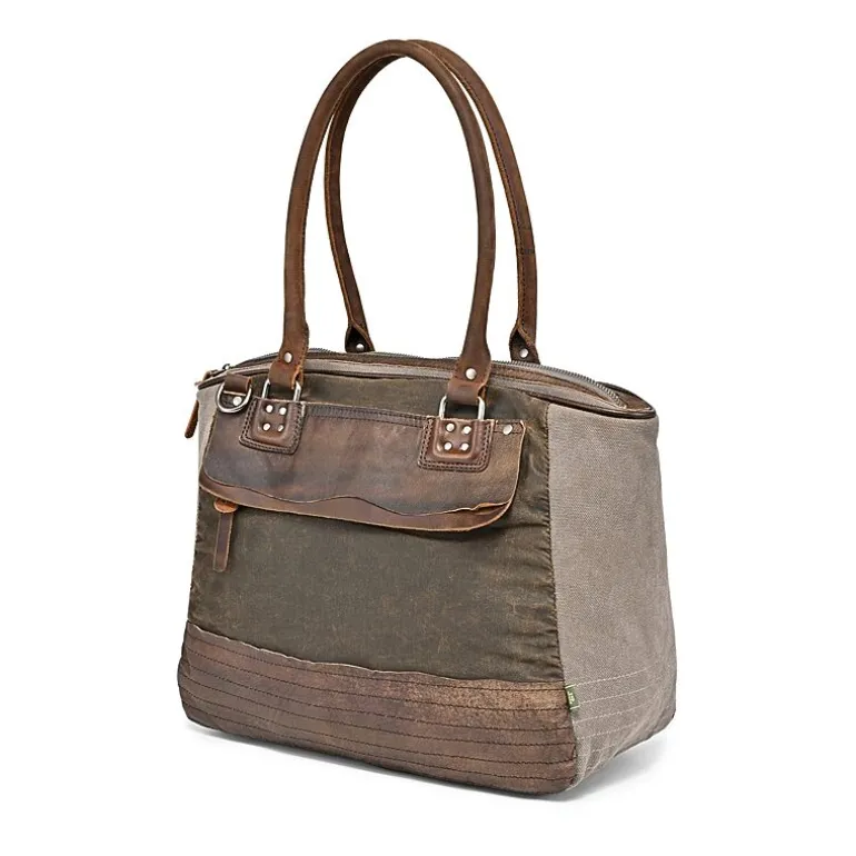TSD Brand Tapa 2-Tone Satchel Messenger Bag