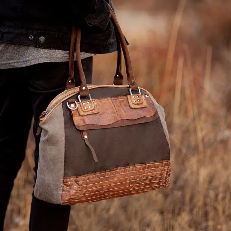 TSD Brand Tapa 2-Tone Satchel Messenger Bag