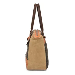 TSD Brand Tapa 2-Tone Satchel Messenger Bag