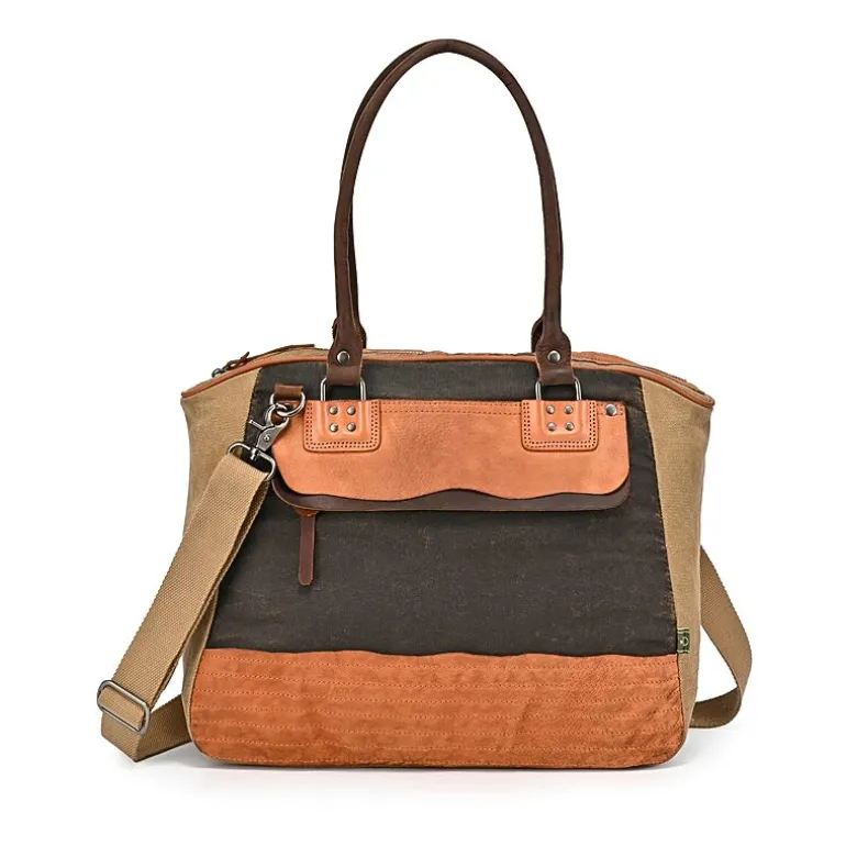 TSD Brand Tapa 2-Tone Satchel Messenger Bag