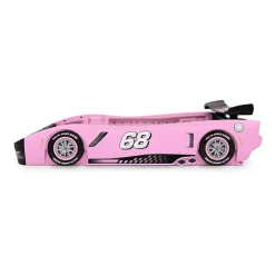 Turbo Race Car Kids Twin Bed in Pink