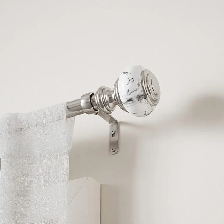 Umbra Marble Knob 1 IN Adjustable Curtain Rod