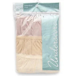 Underscore Cotton Womens 3 Pack Brief Panty