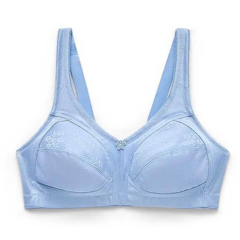 Underscore Fashion Plus Comfort Lace Trim Unlined Wireless Full Coverage Bra