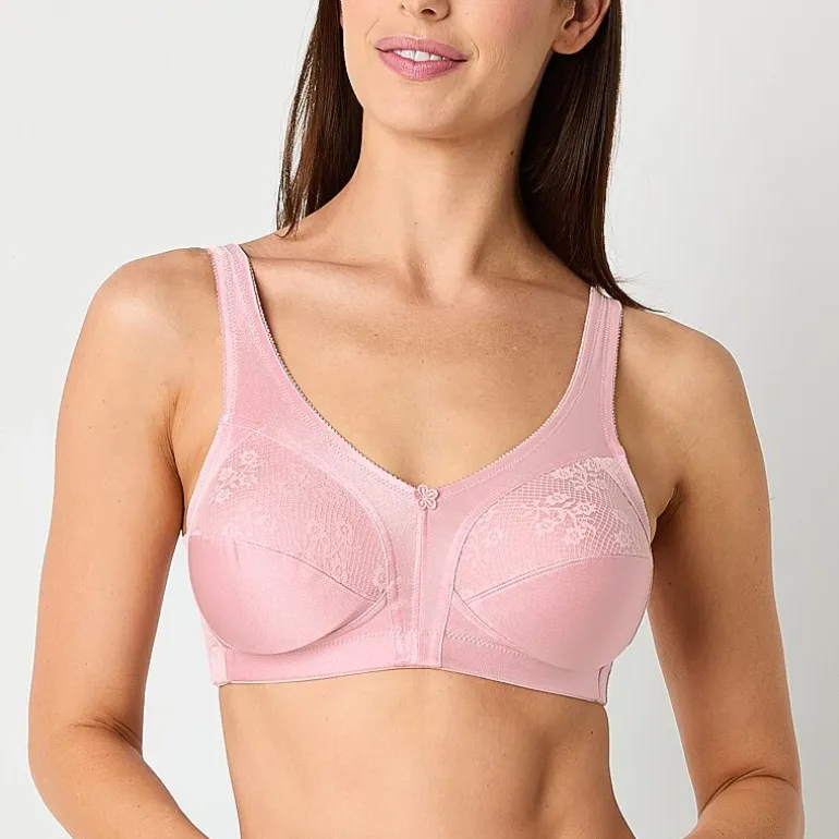 Underscore Fashion Plus Comfort Lace Trim Unlined Wireless Full Coverage Bra