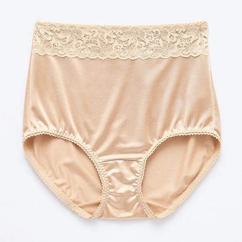 Underscore Rainbow Stretch Satin Lace Trim Control Briefs