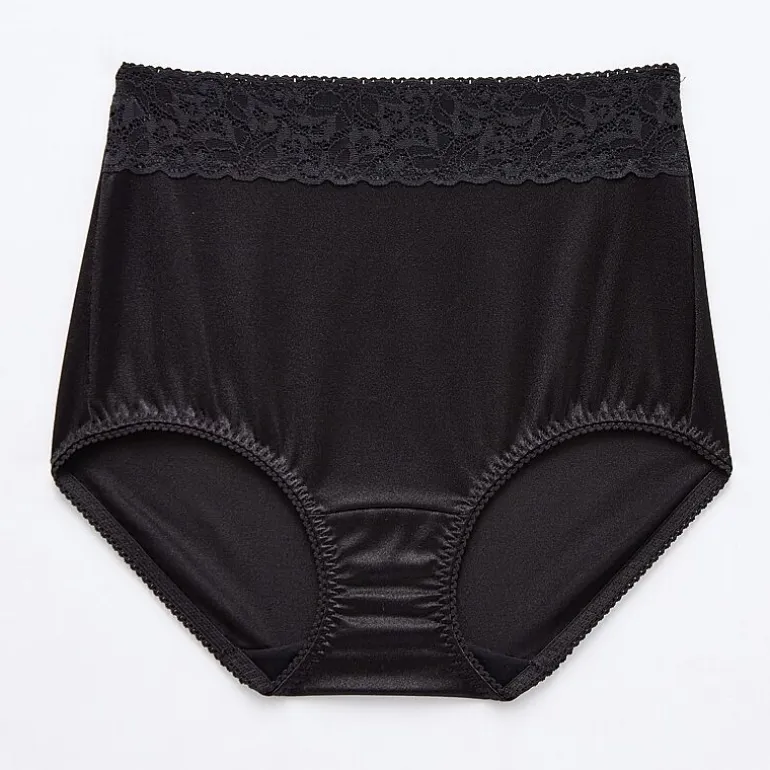 Underscore Rainbow Stretch Satin Lace Trim Control Briefs