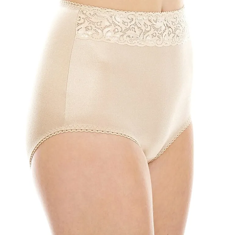 Underscore Rainbow Stretch Satin Lace Trim Control Briefs