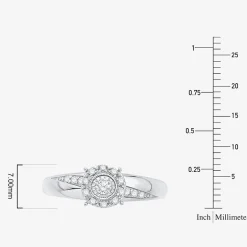 Unisex Adult 1/3 CT. T.W. Natural White Diamond 10K Gold Round Halo Side Stone Ring Set