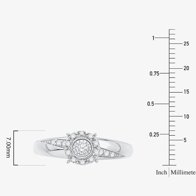 Unisex Adult 1/3 CT. T.W. Natural White Diamond 10K Gold Round Halo Side Stone Ring Set