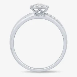 Unisex Adult 1/3 CT. T.W. Natural White Diamond 10K Gold Round Halo Side Stone Ring Set