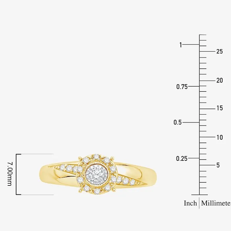 Unisex Adult 1/3 CT. T.W. Natural White Diamond 10K Gold Round Halo Side Stone Ring Set
